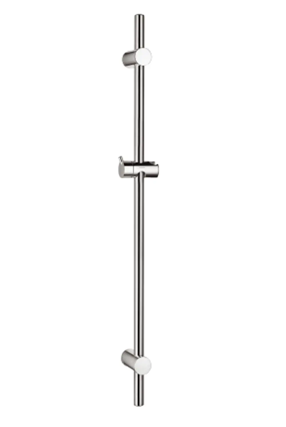 Hansgrohe Duschstange aus verchromtem Metall, vertikal montiert, mit zwei verstellbaren Aufhängungen für Duschkopf. Einfaches Design ohne Zubehör.
